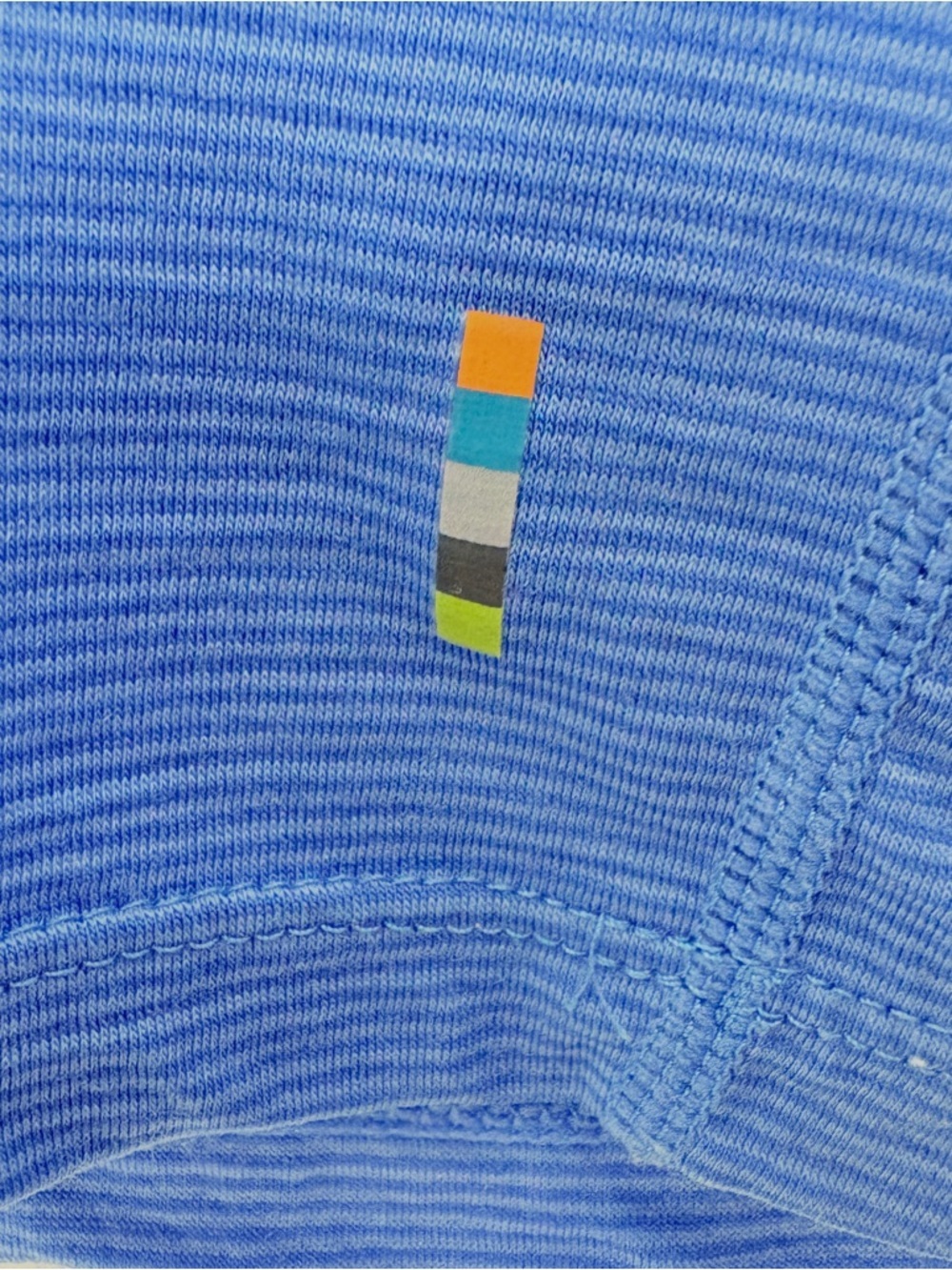 Smartwool 150 Merino Wool Striped T-Shirt Medium M Blue Gray Hiking Base Layer - Picture 8 of 14